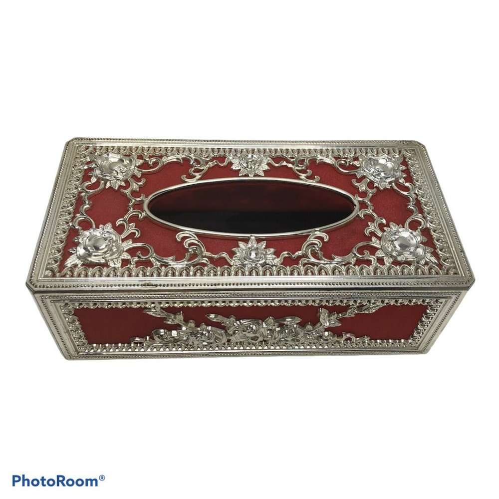 Vintage Hollywood Regency Ornate Tissue Box Cover